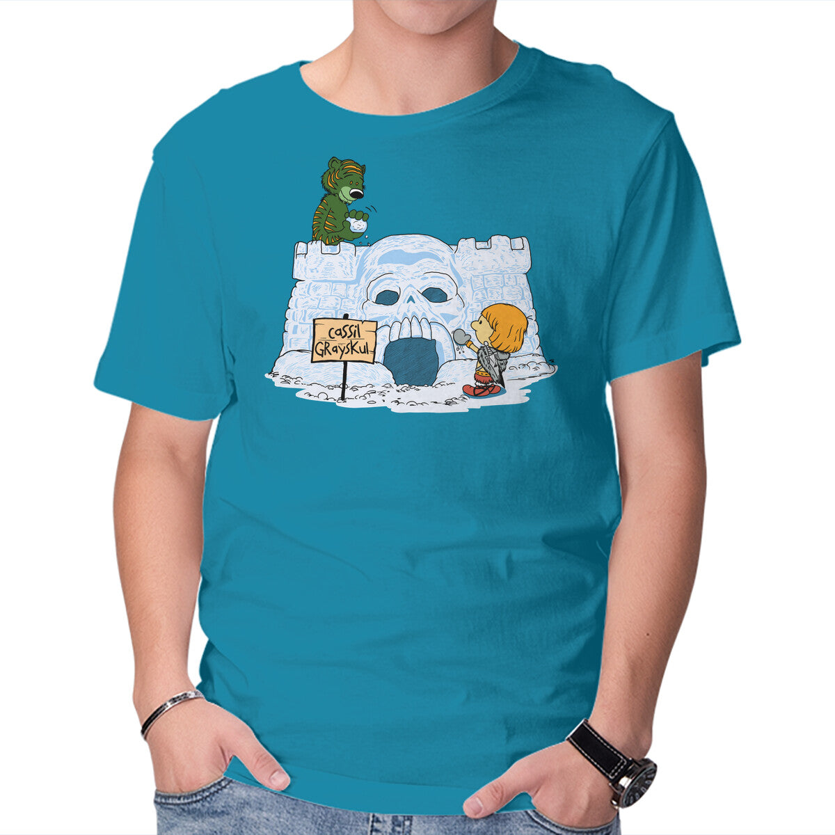 Unisex Crew Neck T-Shirt Eternian Snow Fort Graphic Short Sleeve Casual Tee XXL