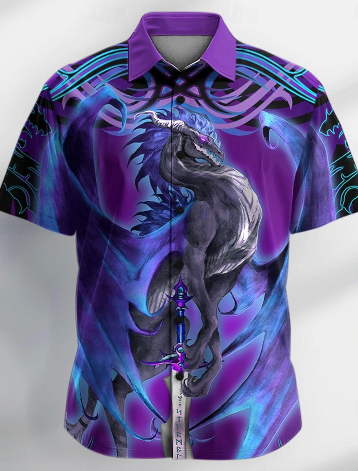 

Чоловіча літня повсякденна сорочка з коротким рукавом 5XL