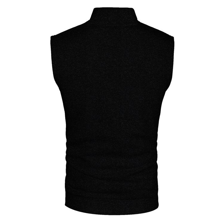 Autumn/Winter New Men's Zipper Vest Fleece Knit Slim Fit Cardigan