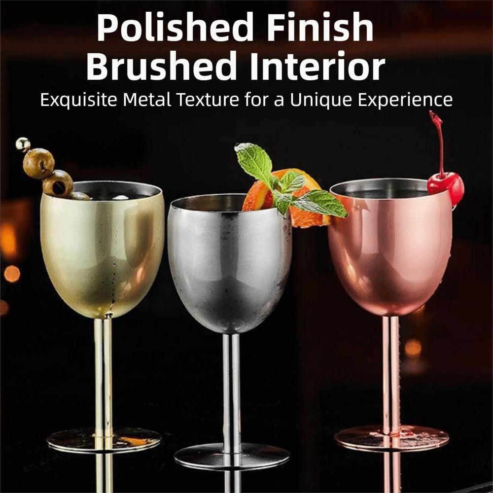 Unbreakable Stainless Steel Goblet Creative Metal Wine Glass Tall Glass  Cold&hot Drinks
