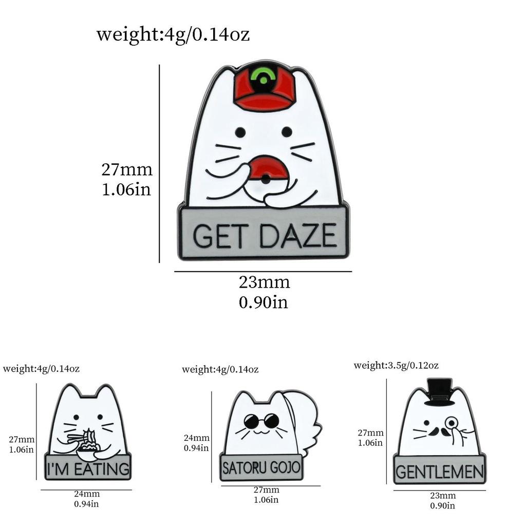 Cute Cartoon Creative Funny Cat Brooch Cartoon Character Magic Cat Metal Badge Bag Accessories Pin