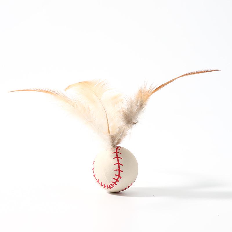 Interactive Elastic Feather Ball: Stress-Relief Cat Toy