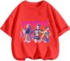 Playful Cartoon Kpop Demon Hunters Kids Tee Summer Casual Round Neck Design Daily School And Outdoor Wear Boys Girls Tops