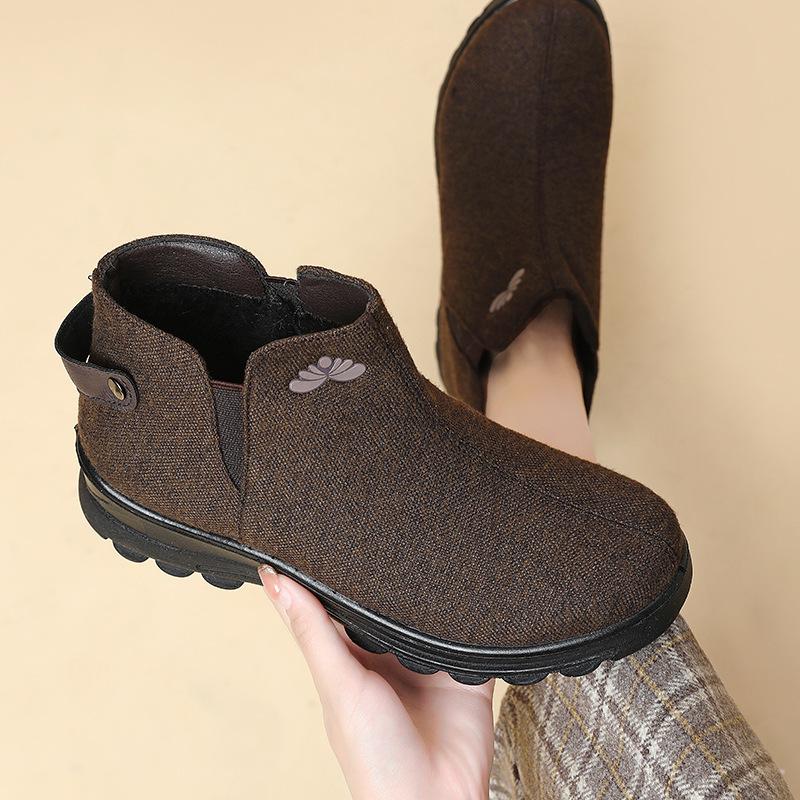 2024 New Autumn and Winter Warm Snow Boots Velvet Fashion Women's Casual Short Boots One-pedal Mother Shoes Women's Cotton Shoes