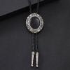Men Denims Necktie Western Bolo Tie Shirt Chain Bolo Collar Rope Leather Tie for Western Styles