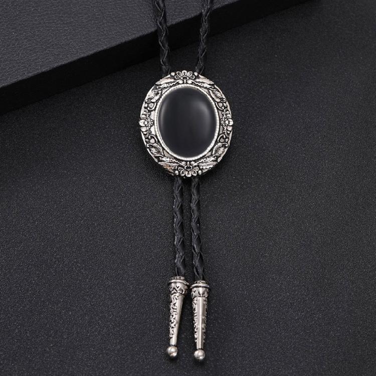Men Denims Necktie Western Bolo Tie Shirt Chain Bolo Collar Rope Leather Tie for Western Styles