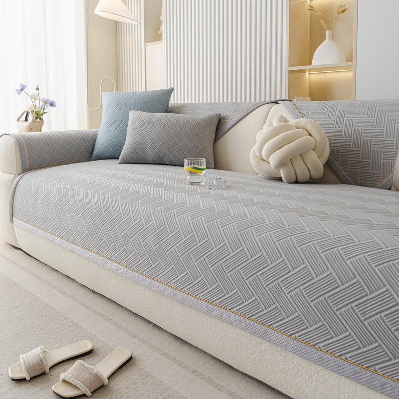 Cool Ice Silk Special-Shaped Sofa Cushion  New Fixed Non-Slip Summer Mat Seat Cushion Irregular Sofa Cover