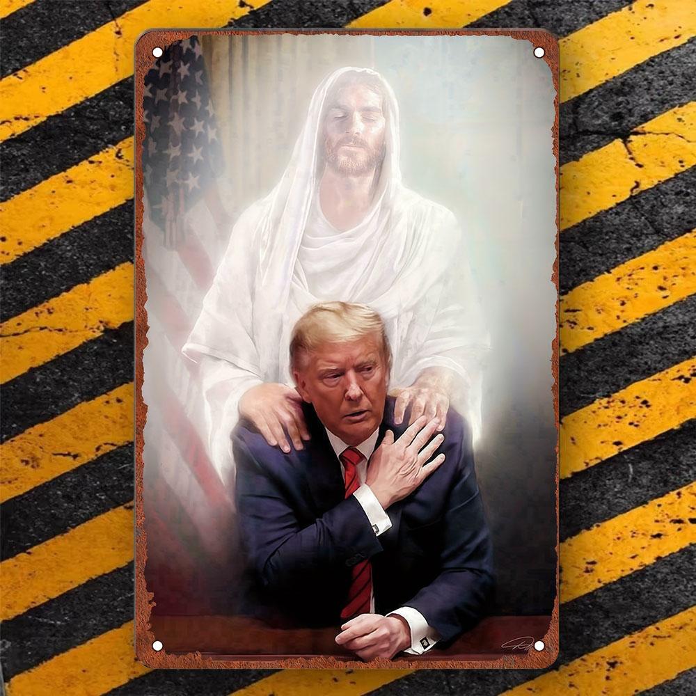 American Flag Vintage Metal Sign - Elegant Style Iron Wall Plaque, Multi-Purpose, Suitable for Home, Garden, Bedroom, Office