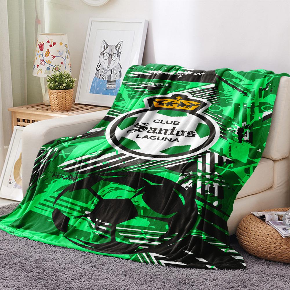 1Pc Club Santos Print Flannel Blanket High Quality Warm Comfortable Cover for All Seasons Perfect for Gifts Home Decor
