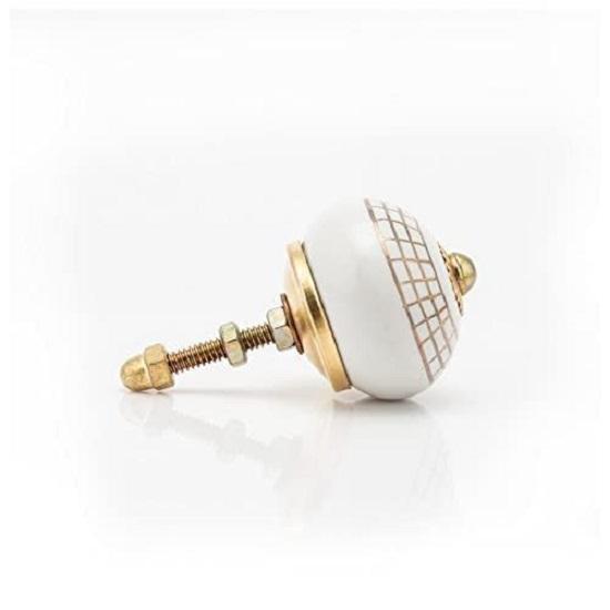 Dresser Knobs - Vintage Assorted Ceramic Drawer Handle for Kitchen Cabinets Home Interior Decor Furniture Hardware - Gold - Pack of 6 Knobs