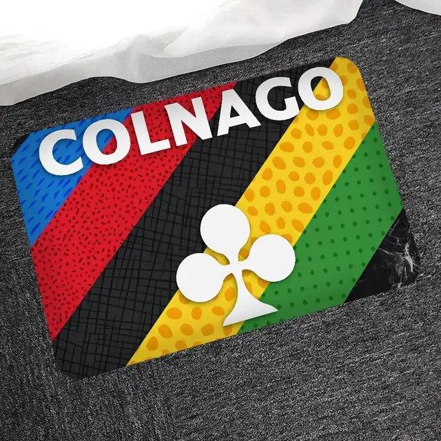 Cycling Logo Rectangle Carpet Colorful Striped Carbon Fiber Bike Fan Home Decor Mat Non Slip Floor Rug Entryway Doormat