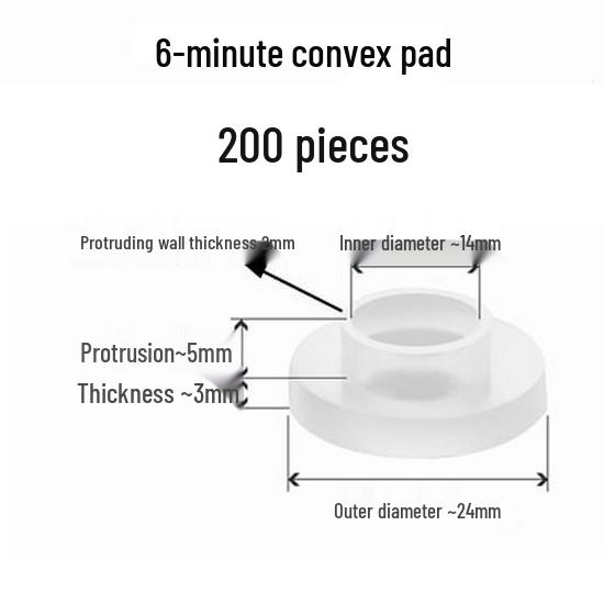 Silicone Convex Gasket for Shower Faucet Repair, Waterproof Sealing Ring, 4/6-Minute Corrugated Pipe Hose Parts.