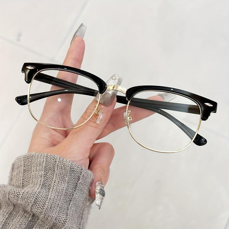 1 Pair of Classic Half Frame Simple and Fashionable Glasses Suitable for Daily Wear and Trendy Accessories