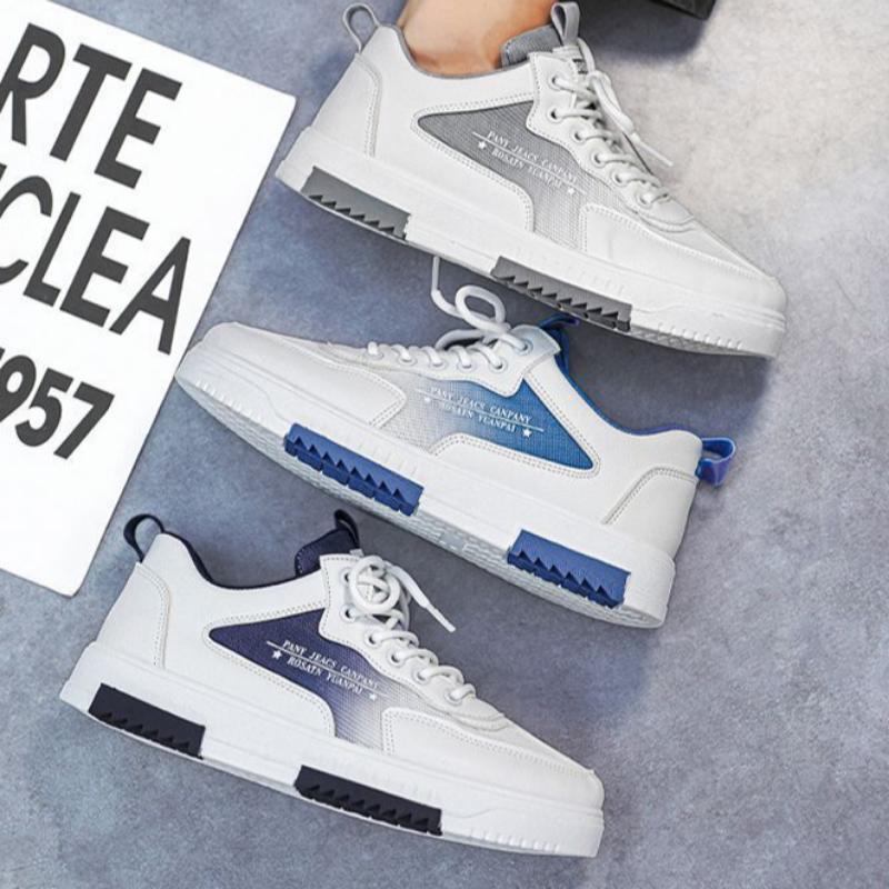 Versatile White Shoes for Men Summer Casual Breathable Mesh Panel Shoes Fashionable Sports Height-increasing Men's Shoes