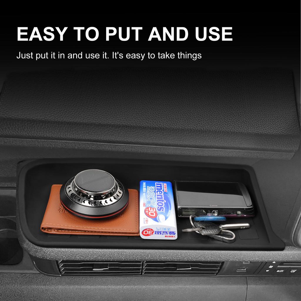 For Honda N-BOX JF5 JF6 Car Copilot Storage Box Tray Pad Silicone Organizer Interior Accessories Tidying Black