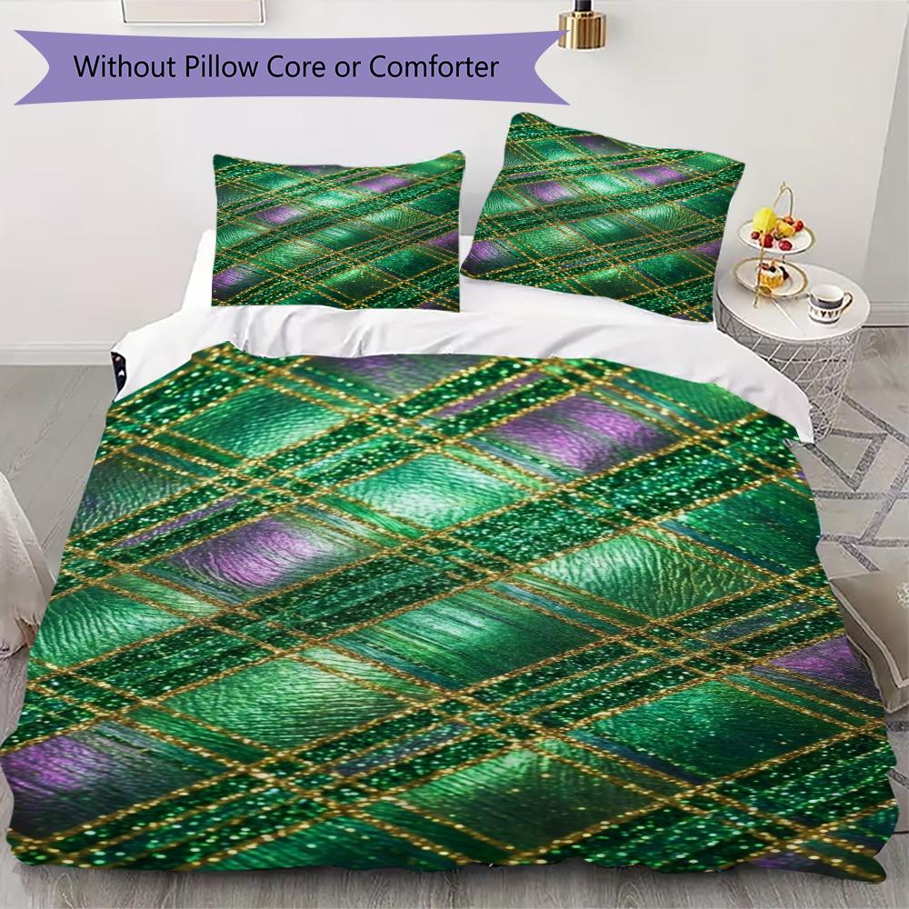 St.Patrick's Day Pattern Bedding Uilt Set Uilt Cover Pillowcase Home Decoration Birthday Gift (1 * Duvet Cover + 2 * Pillowcase  Without Core)75