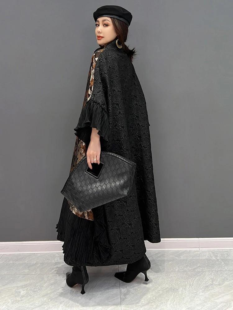 Xitao Print Contrast Color Patchwork Batwing Sleeve Dresses LJ1091