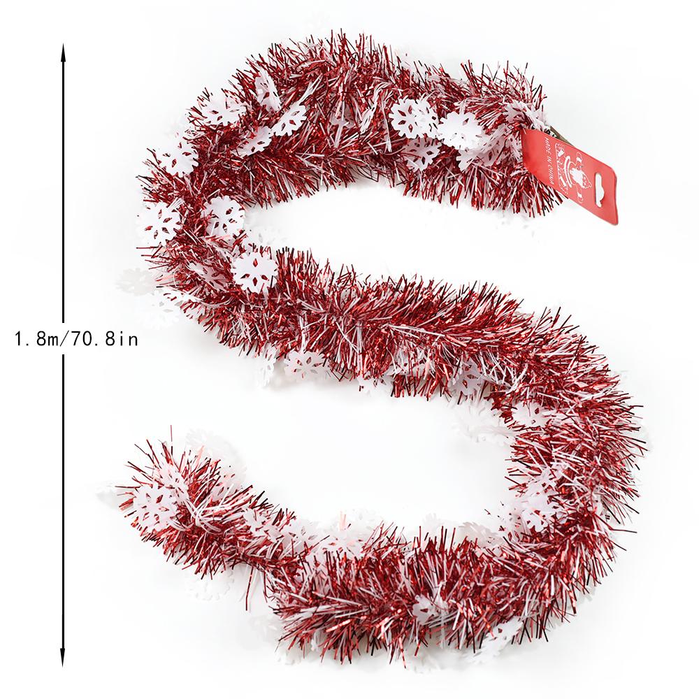 2M Foil Tinsel Ribbon Garland for Christmas Decoration Xmas Tree Wrapping Ribbon Christmas Ornaments New Year Decor Supplies