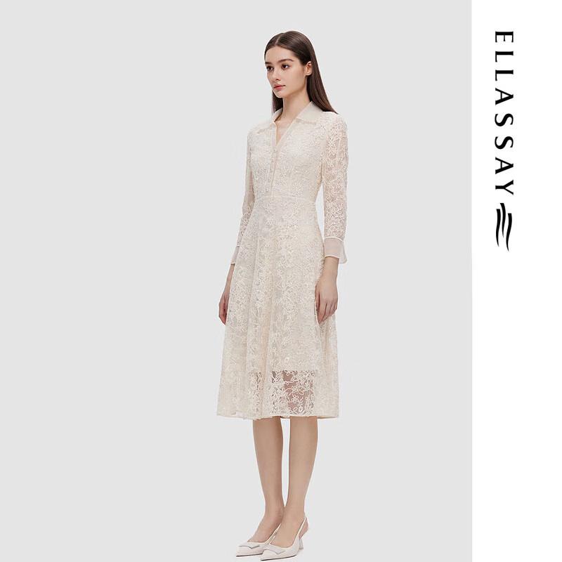 ELLASSAY White Lace Elegant Dress