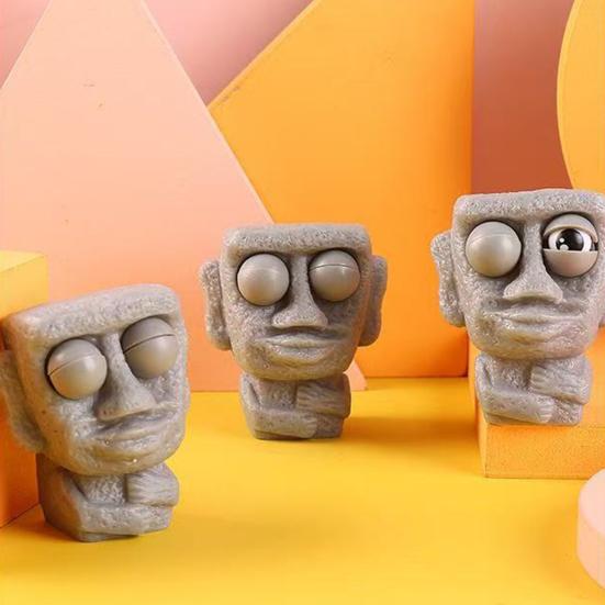 Popping Eye Rock Man Squeeze Toy Anxiety Stress Relief Watermelon Pinch Sensory Toy Soft Stress Ball Cabbage Dog Fidget Toy
