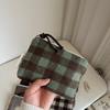 Retro Plaid Cosmetic Bag Women Makeup Mini Zipper Pouch Lipstick Storage Coin Purse