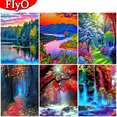 Volledige boor 5D diamant schilderij landschap borduurwerk mozaïek waterval strass foto huisdecoratie