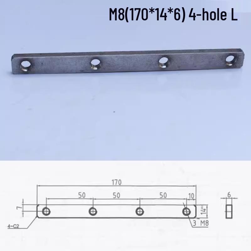304 Stainless Steel Multi-hole Rectangular Nut for Aluminum Profiles, Square Double Hole, Available In Sizes M4, M5, M6