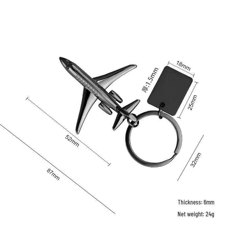 Creative Metal Airplane Keychain - Miniature Engine Pendant & Aviation Gift