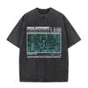 Japanese Anime Serial Experiments Lain Vintage Washed T Shirt Manga Iwakura Girl Sci Fi T-shirts Men 100% Cotton Casual T Shirt