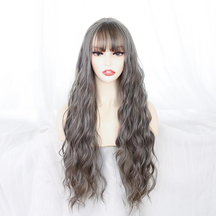 Bybrana Kobiece długie włosy, duże falowane grzywki, włosy syntetyczne, codzienne noszenie