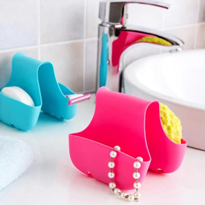Sink Soap Storage Drain Sink Drying Sponge Rack Basket Hanging Kitchen Basket Sponge Double Silicone Kitchen Holder Sponge Sides