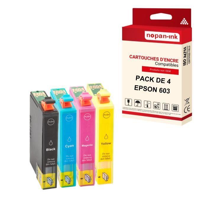 NOPAN-INK - x4 Cartouches EPSON 603BK XL + 603C XL + 603M XL + 603Y XL compatibles Epson Expression Home XP-2100, XP-2105, XP-3100,