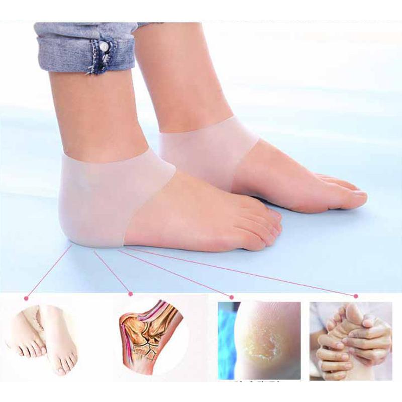 2Pcs Protective Silicone Plantar Fasciitis Heel Spur Ankle Gel Support Pain Relief Moisturizing Gel Heel Inserts