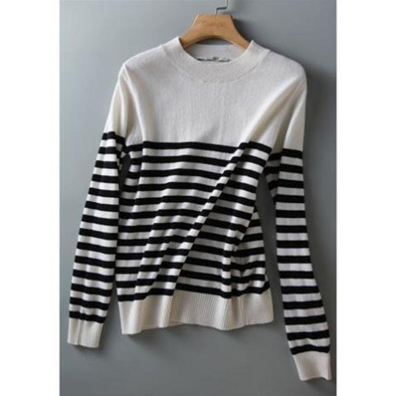 Women's Retro Striped Loose Knit Sweater - Japanese Style, Autumn/Winter Fashion, Drop Shoulder, All-Match Trend