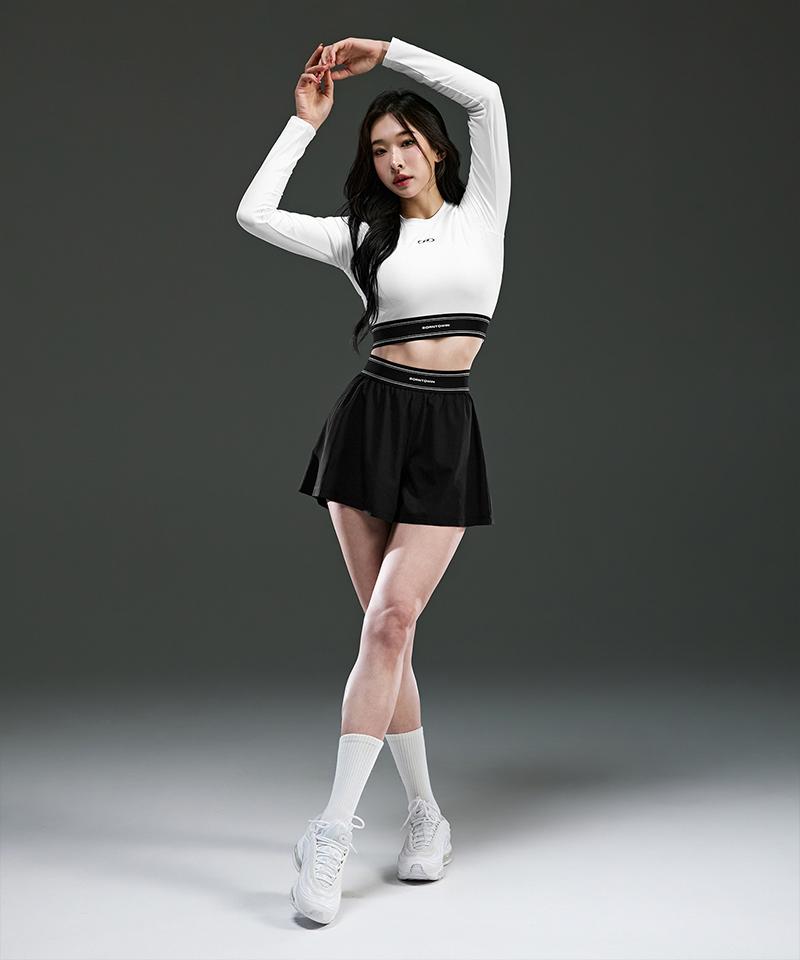 BORN TO WIN W Double Line Band Long Sleeve [White]