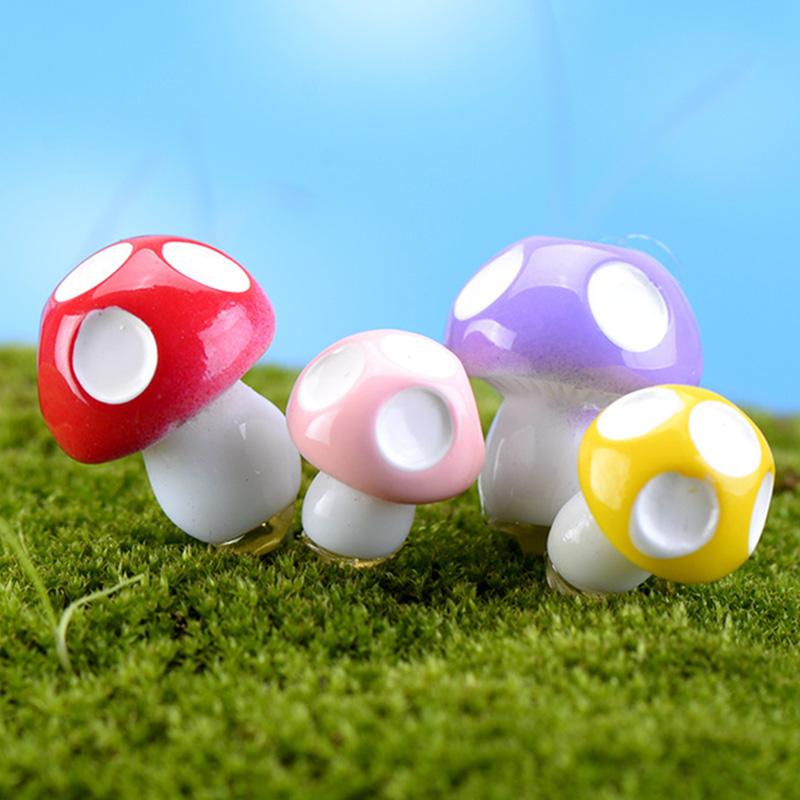 Смола Гриб Сад Бонсай Миниатюрный Ландшафтный Дизайн Украшения Украшения Default розовый — фото 7