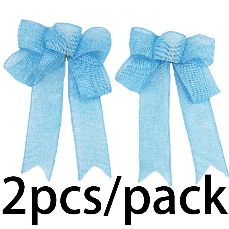 (2-teiliges Set/Packung) 24cm Bandschleife Weihnachtsbaumkranz Dekoration Leinen Schleife DIY Party Basteldekoration