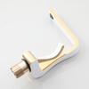 KEMAIDI White Gold Brass Bathroom Sink Faucet Single Handle Bathroom Faucets Hot Cold Mixer Tap Deck Mounted Z Shape Style