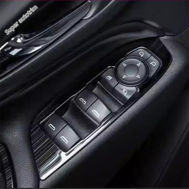Car Inner Door Armrest Window Glass Lift Switch Button Panel Cover Trim Stainless Accessories For Chevrolet Equinox 2017 -