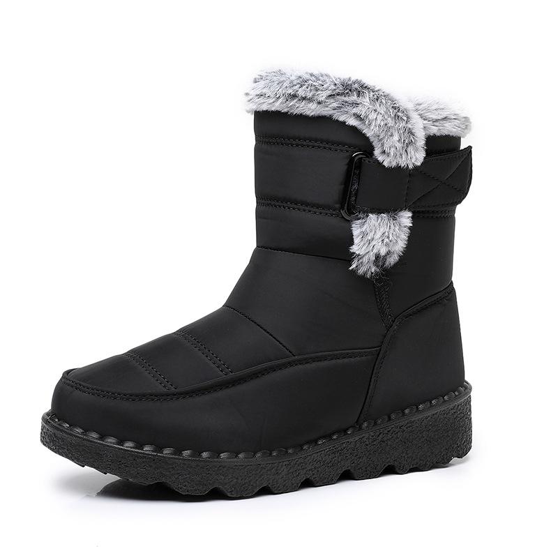 Winter new velvet thickened snow boots soft-soled non-slip cotton shoes for women's non-slip waterproof warm medium tube shoes for women