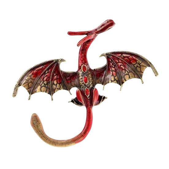 Winged Dragon Brooch Retro Colorful Dragon Brooch Pin Decorative Alloy Lapel Pin Clothes Accessory for Backpack Hats Jackets Decoration