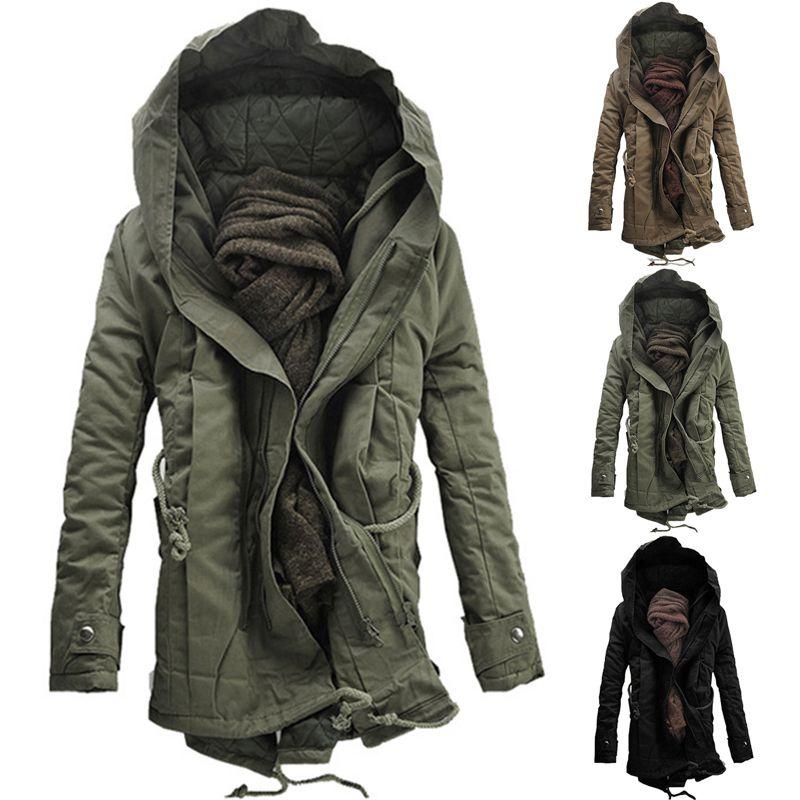 hooded padded double zip up parka coat