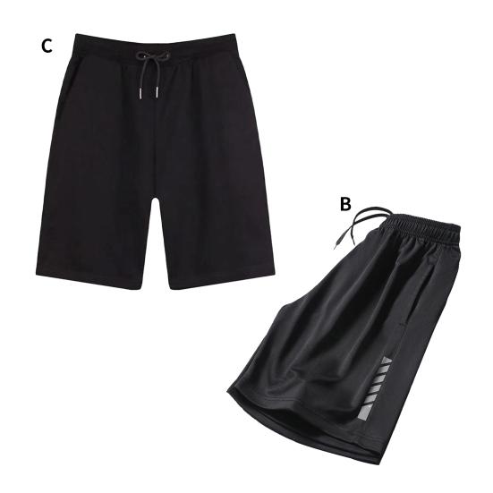 Short Pants Striped Print Versatile Straight Fit Trendy Male Casual Beach Sweatpants Streetwear