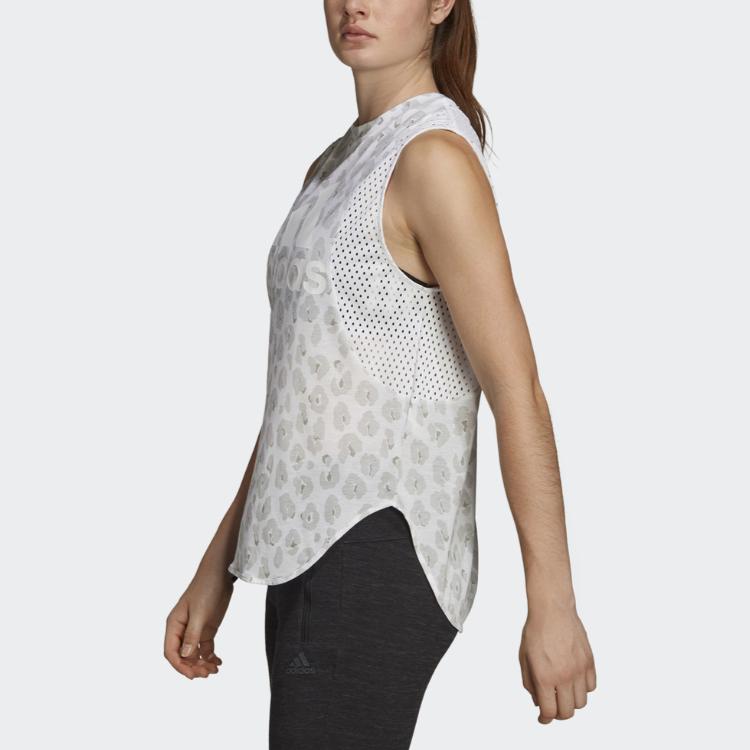 Adidas Breathable Comfortable Sleeveless Tank Top Men Tops Gray White DX7945