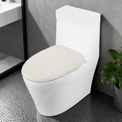 Copriwater Tessuto a Rombi con Elastico Antiscivolo Stabile Decorazione Bagno Multifunzionale