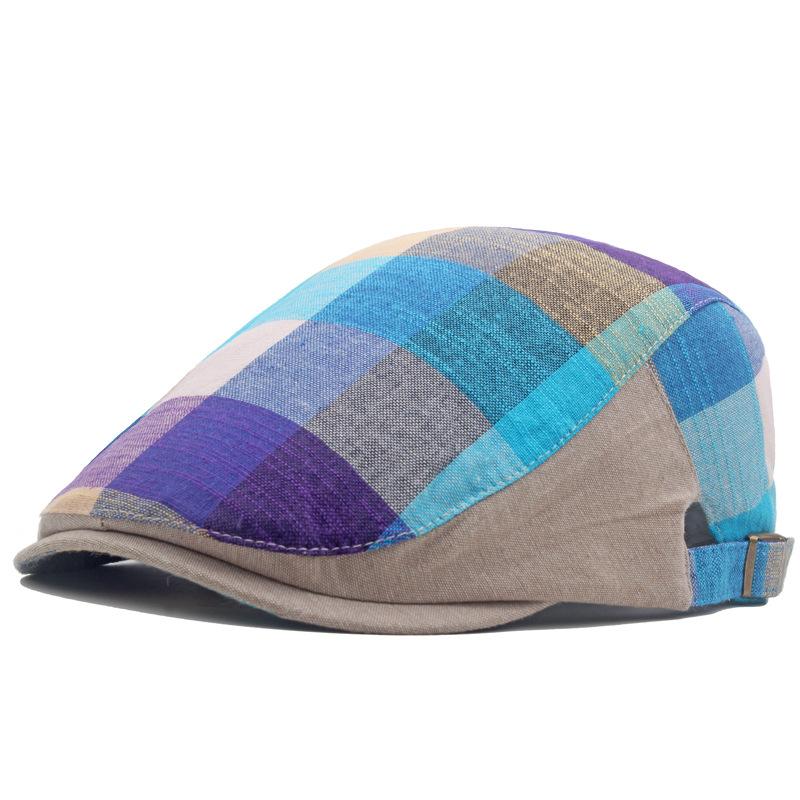 

Легкие дышащие береты контрастного цвета в клетку, ретро-винтажные унисекс плоские шляпы, британские повседневные головные уборы Adjustable