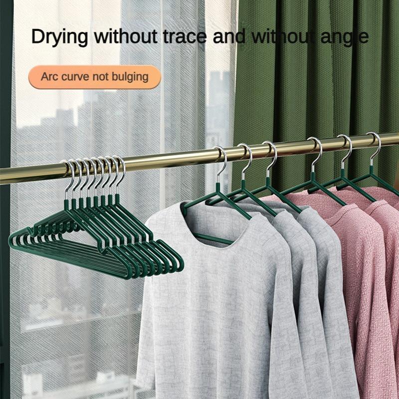 10 Stück Rutschfeste Kleiderbügel, Robuste Kleiderbügel, Anzugbügel ohne Schulterbeule, Wäschebügel, Platzsparende Kleiderbügel für Erwachsene