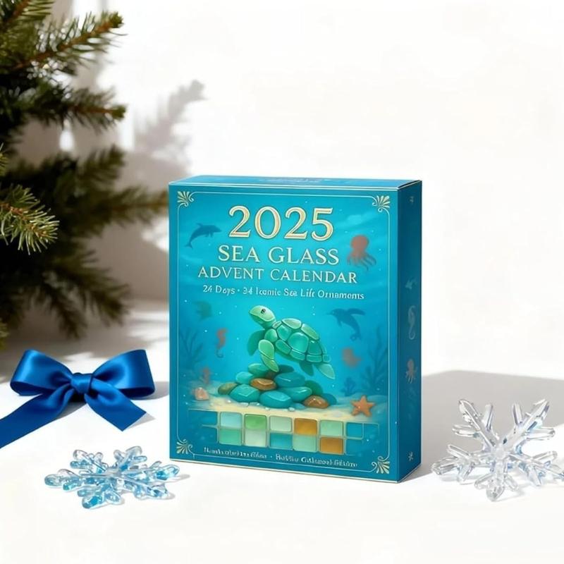 Collectible Marine Life Acrylic Pendant Ornament Christmas Tree Hanging Decoration Advent Calendar Set