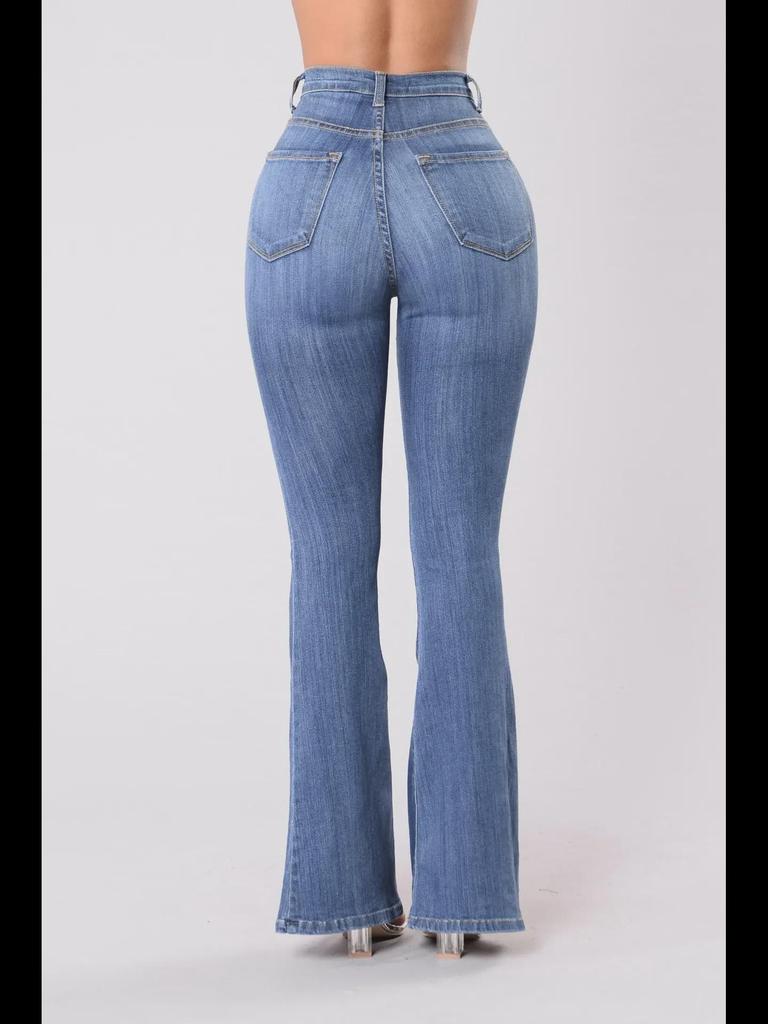 2024 Women's High-Waisted Flared Slim Jeans