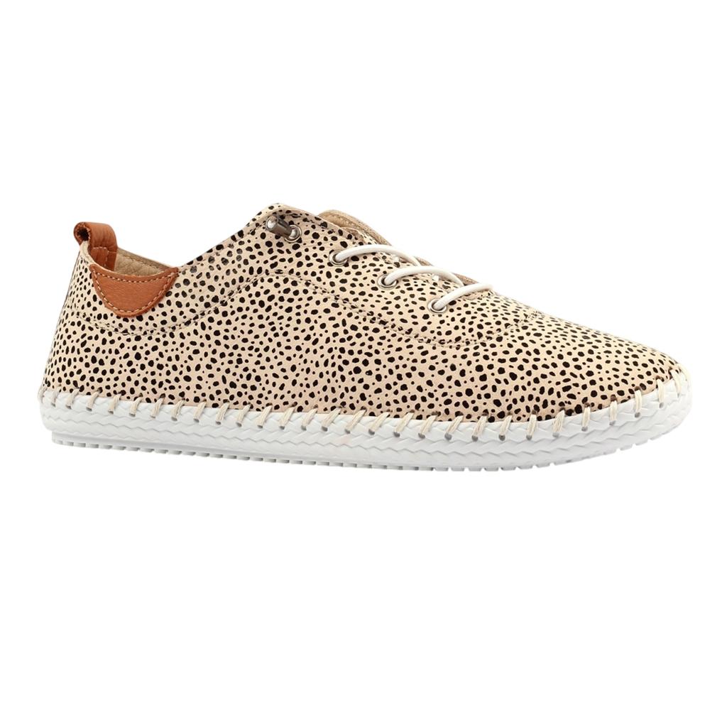Lunar Damen St Ives Animal Print Leder Weiche Sneaker